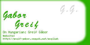 gabor greif business card